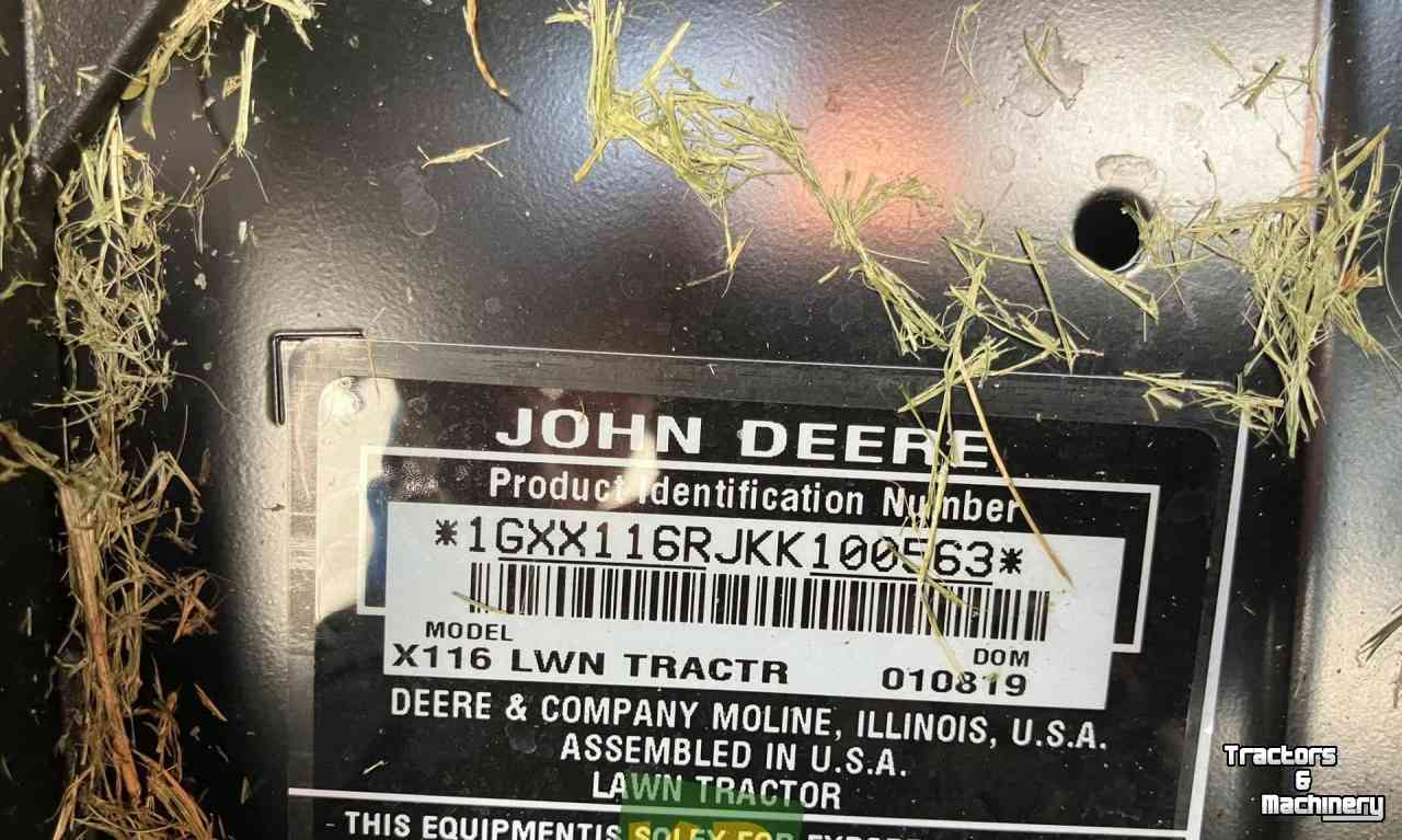 Selbstfahrende Mähwerk John Deere X116R Zitmaaier