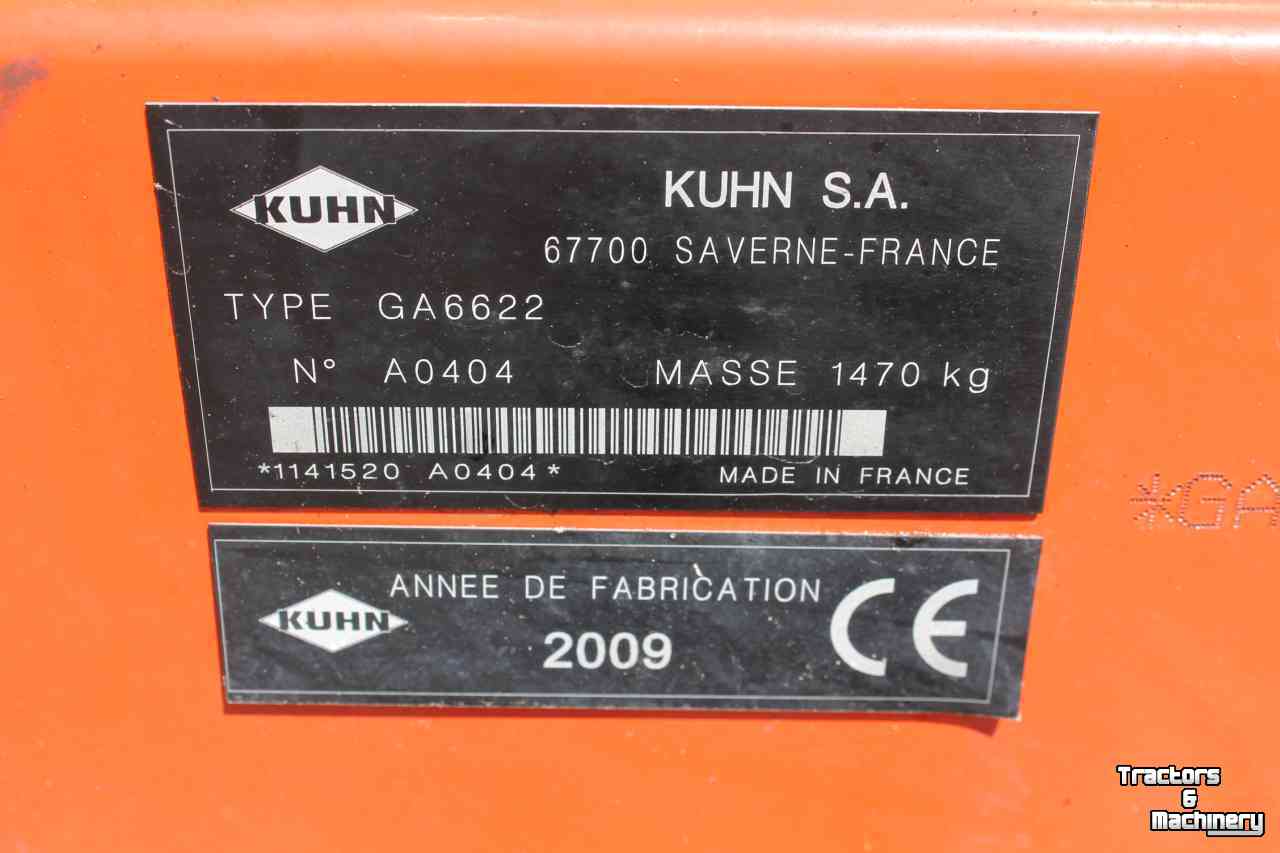 Schwader Kuhn GA6622 dubbele cirkelhark wiersmachine hark rugger zijafleg treintjeshark